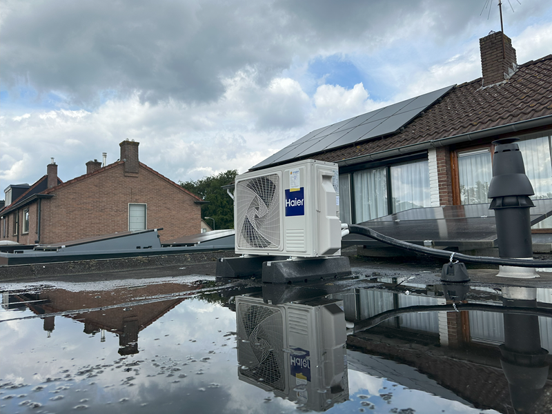 Airco op rubberblokken in Nunspeet